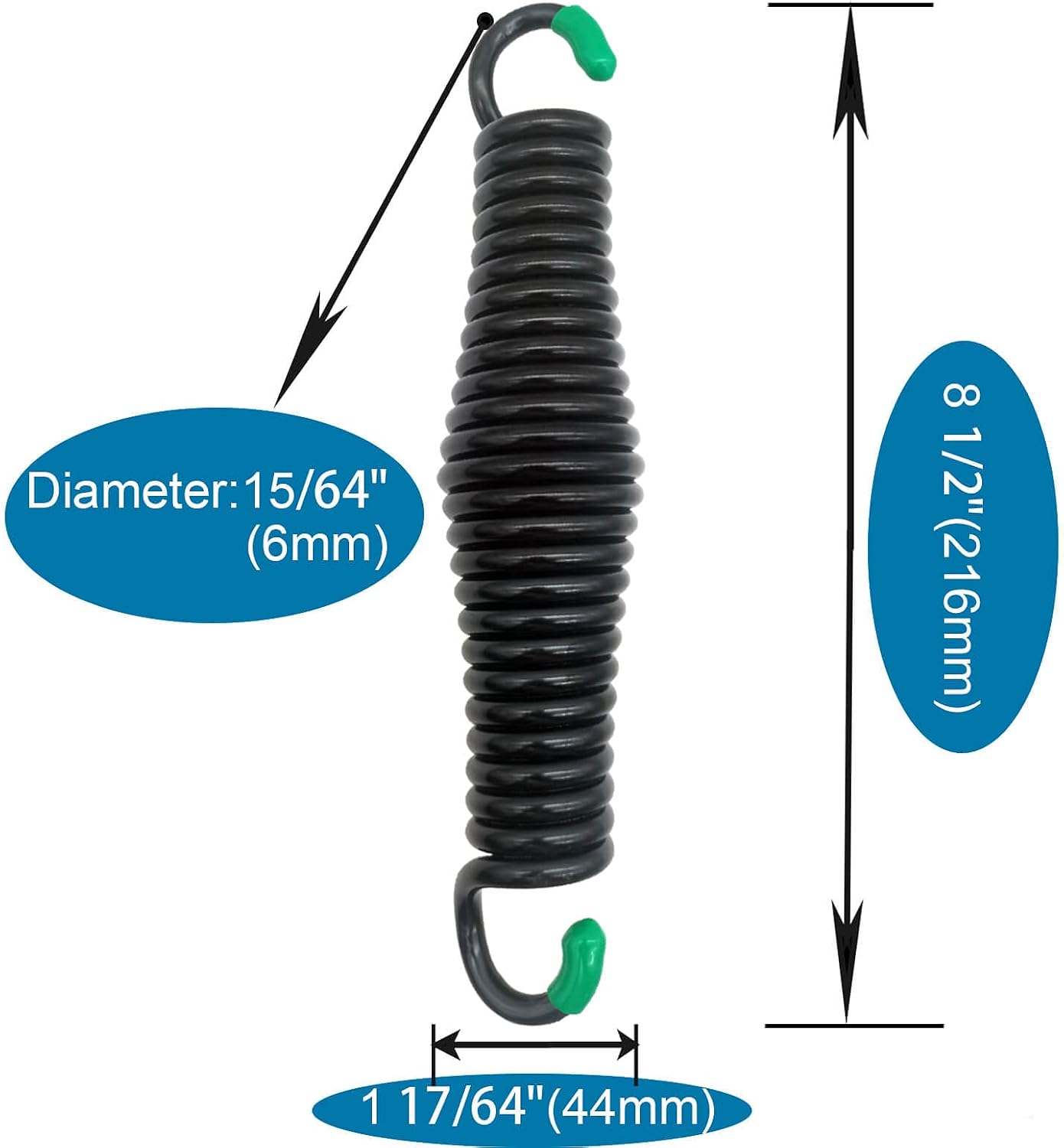 Muelles oscilantes para hamacas 1300lb pack 2 negro