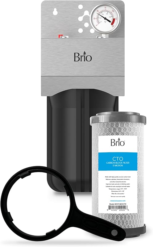 Sistema filtro agua casa con medidor CTO 5mic 4.5x10" 720GPH