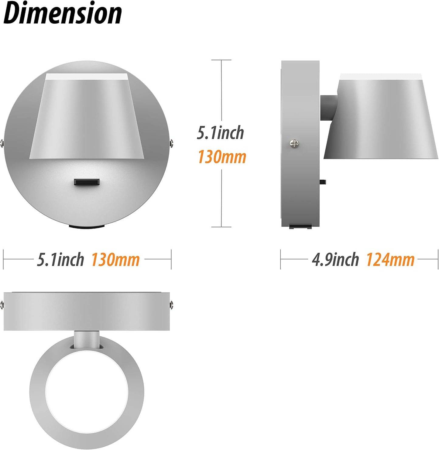 Set 2 apliques led pared con USB 110V giratorios 350°