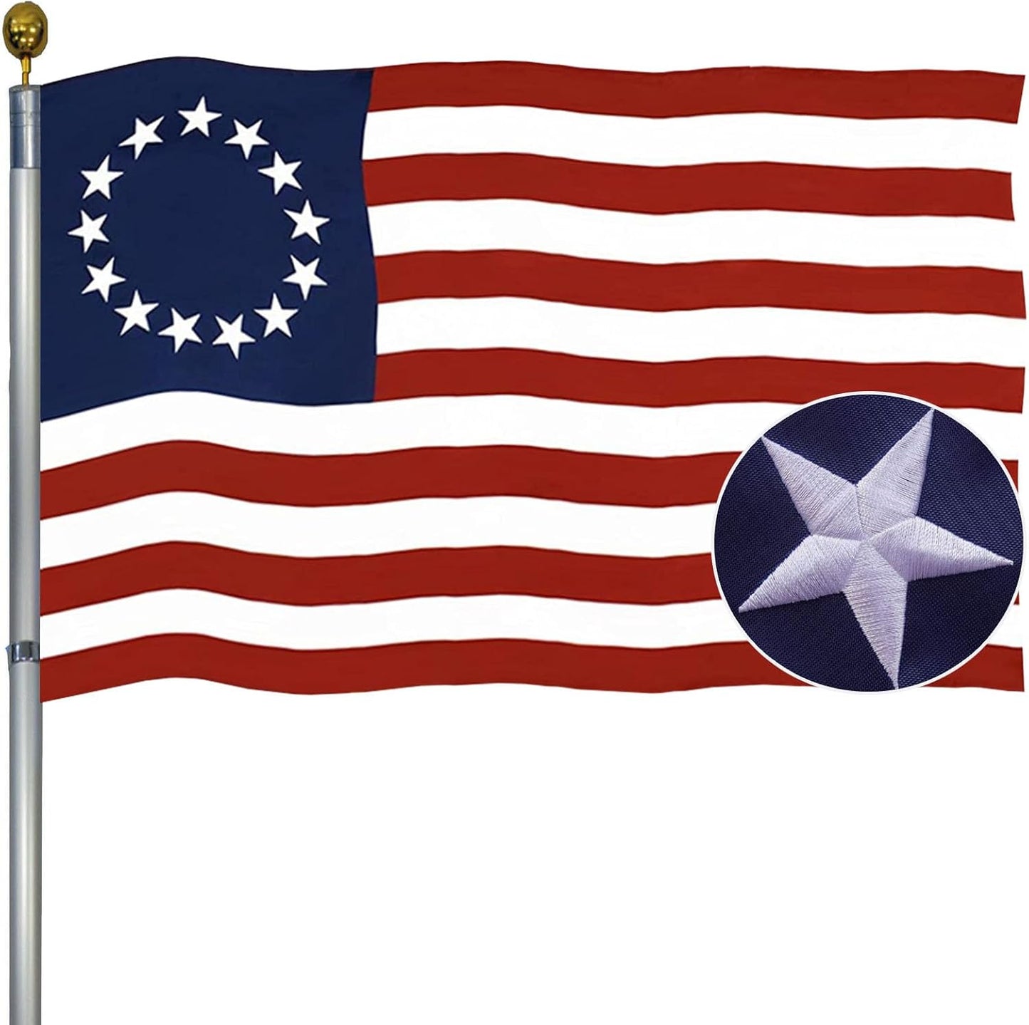 Banderas Betsy Ross 3x5" exteriores 13 colonias