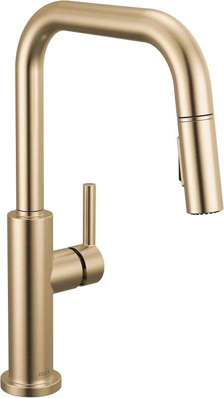 Grifo cocina boquilla oro cepillado rociador extraible