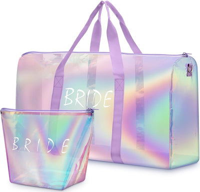 2 Bolsas Viaje Novia 23.6x7.9x13.8pulg Iridiscente