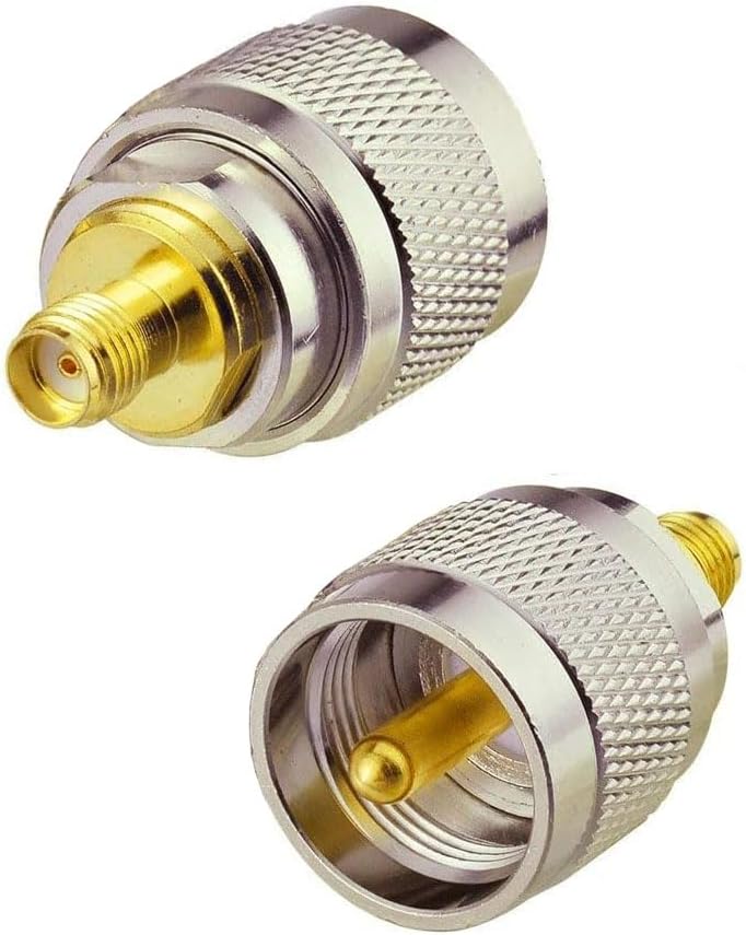 Adaptador coaxial SMA hembra a UHF macho PL259 2 Pzas