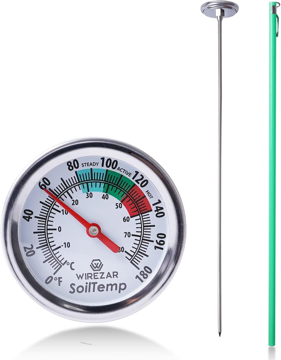 Termómetro compost acero inox 16" resistente agua