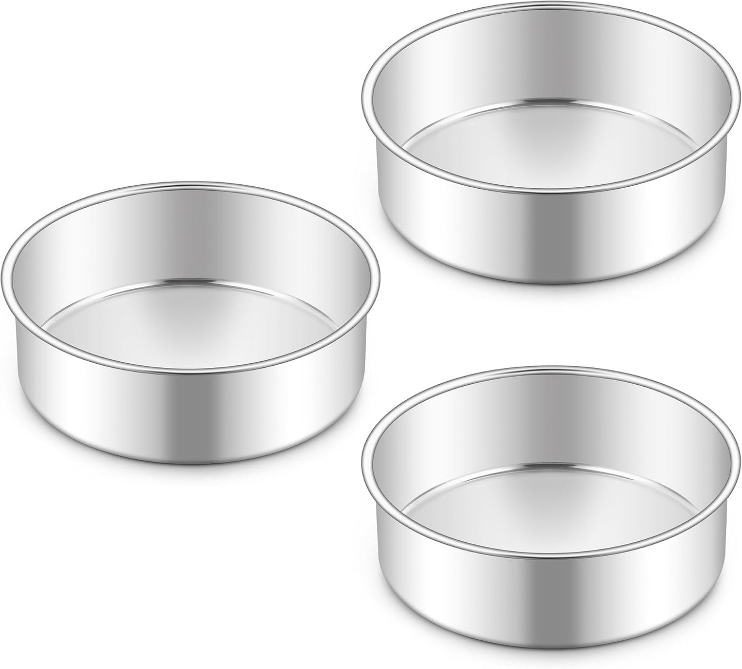Set 3 Moldes Redondos Acero Inox 6pulg Antiadherentes