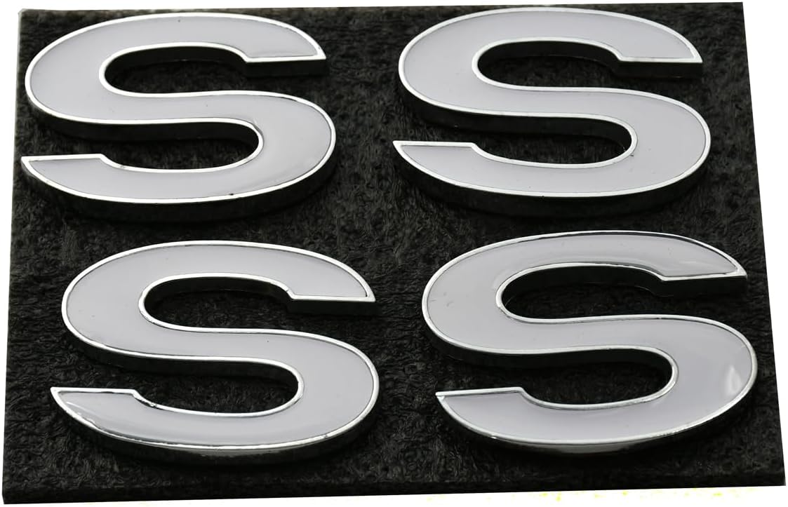 4 Emblemas Frontales Metal 3D para Chevelle SS72 Cromado