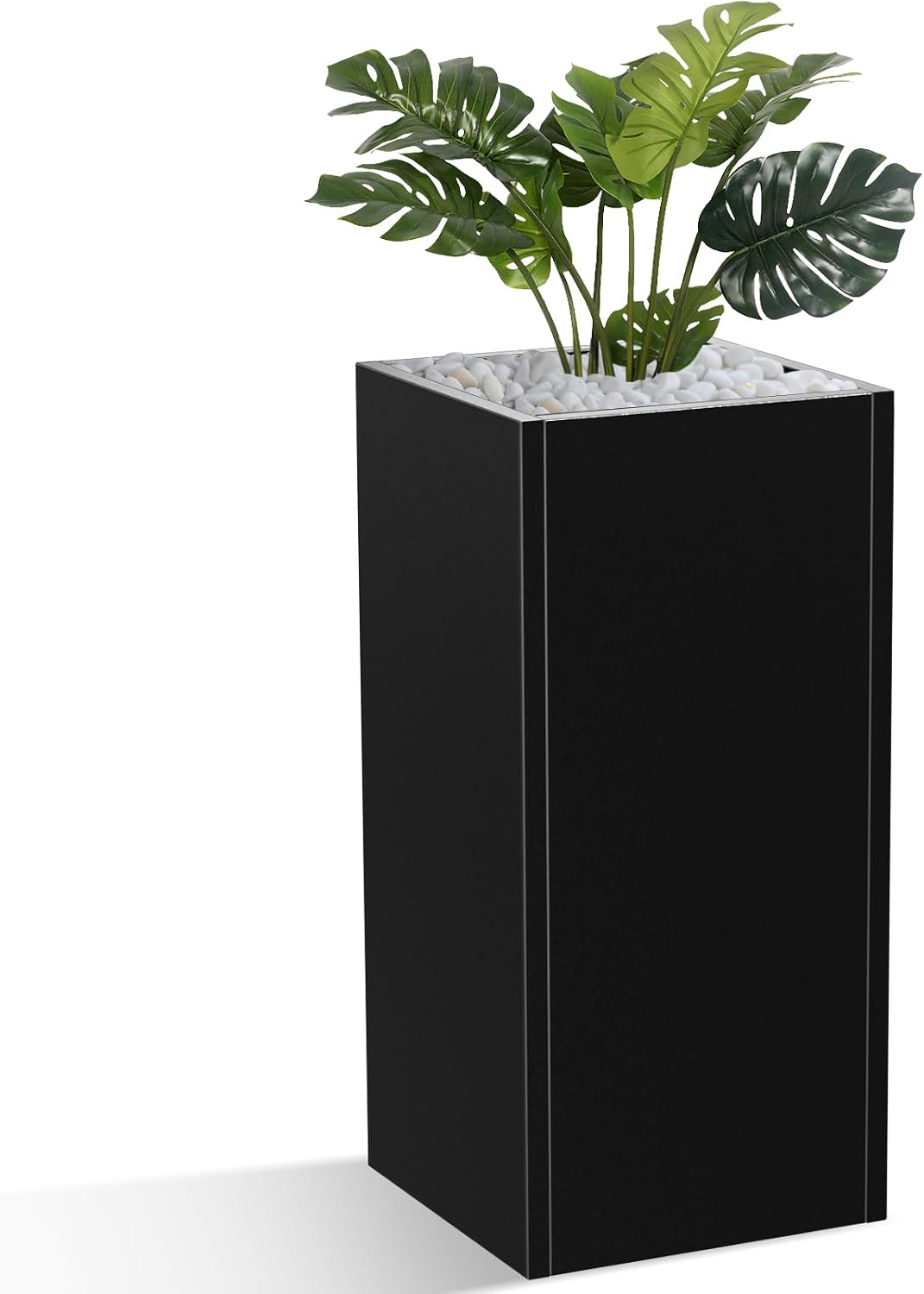 Maceta metal jardinera exterior resistente 30x14pulg con drenaje