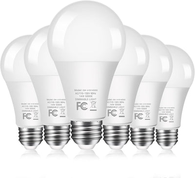 6 Pzas Bombillas LED A19 14W 1500lm E26 cocina dormitorio