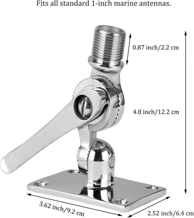 Soportes antena VHF barco acero inox 316 ajustable