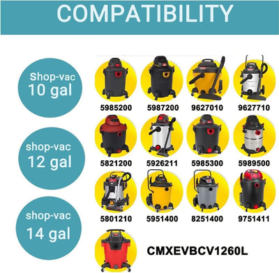 Pack 6 bolsas vacío compatibles aspiradora 10-14gal doble capa