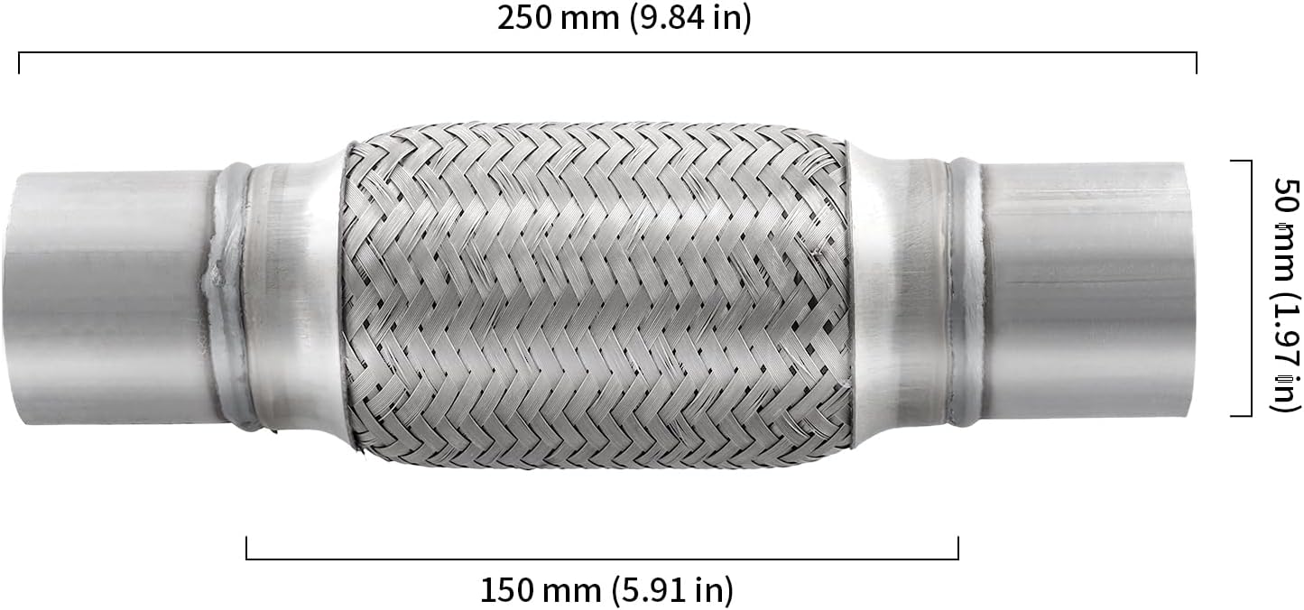 4 Tubos Escape Flexibles Acero Inox 2x6x10"