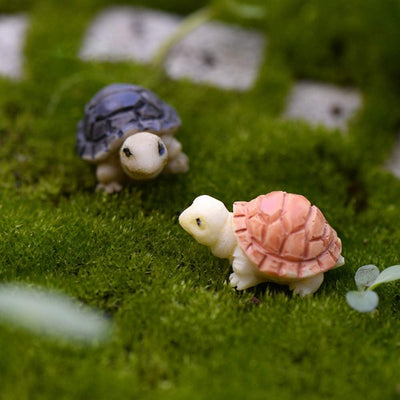 40 Pzas Figura Resina Tortuga Mini para Maceta Decoración