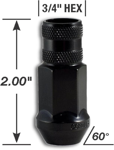 24 Tuercas Ciegas para Rueda Negro