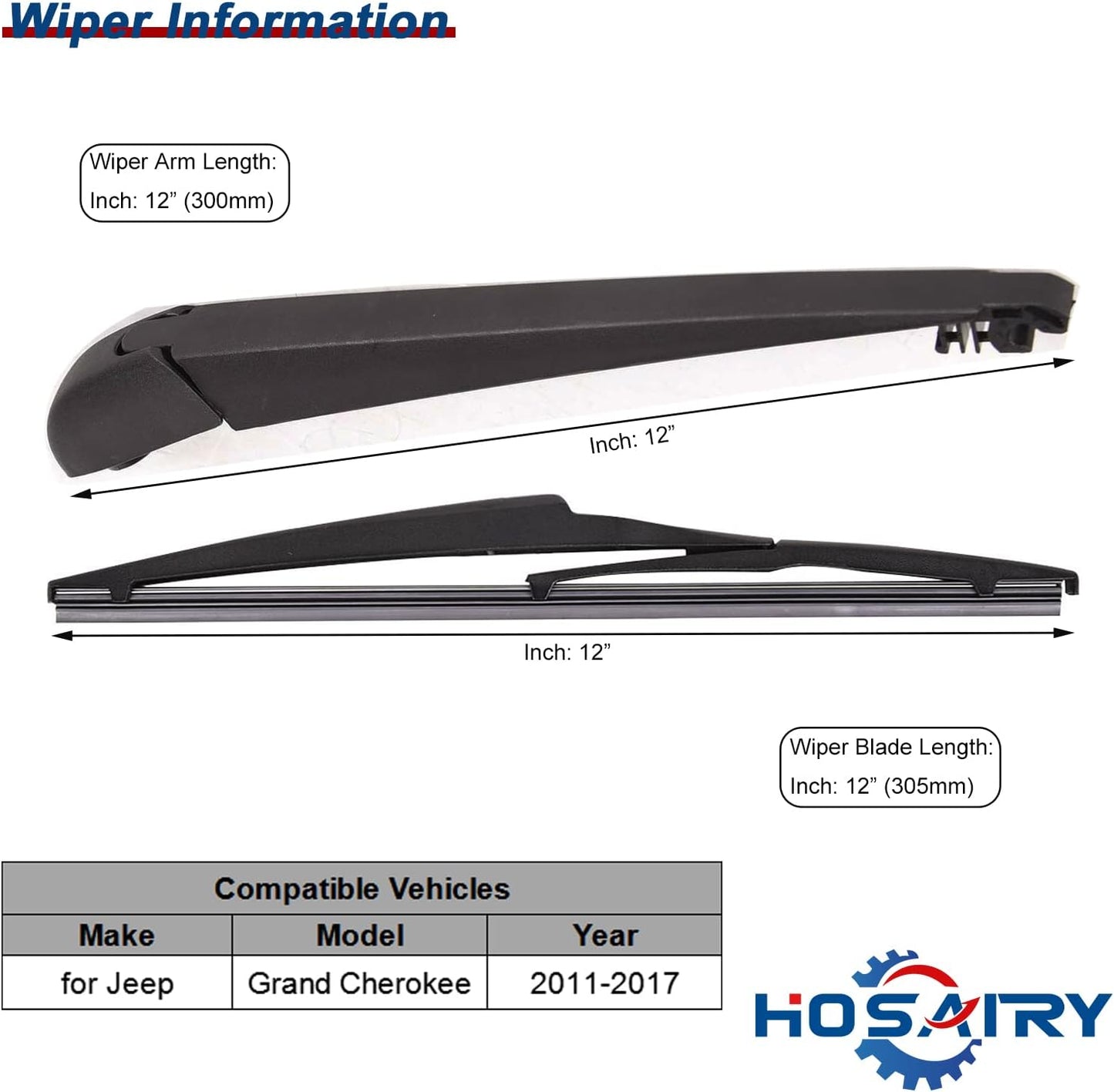 Set limpiaparabrisas trasero Jeep Grand Cherokee
