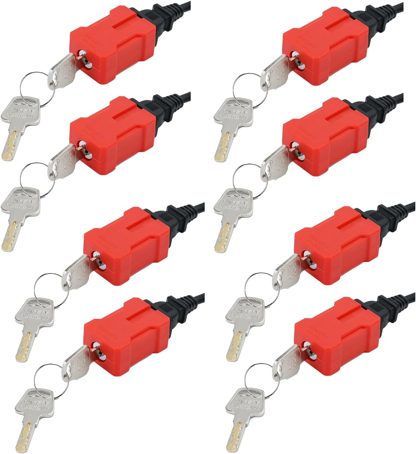 Bloqueo enchufe eléctrico con llave 8 pzas 2 y 3 puntas
