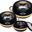Set 3 Sartenes Acero Inox Aisladas 1000-2000ml Negro