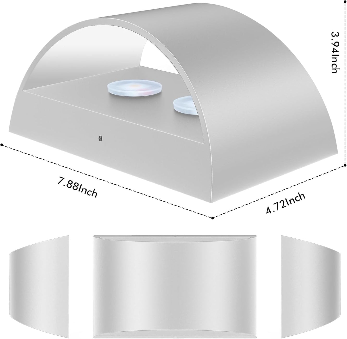 2 Apliques LED Pared Regulables Aluminio Blanco Cálido 3000K
