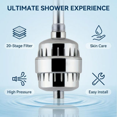 Filtro regadera 20 etapas para agua dura y metales pesados