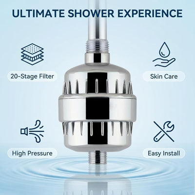 Filtro regadera 20 etapas para agua dura y metales pesados