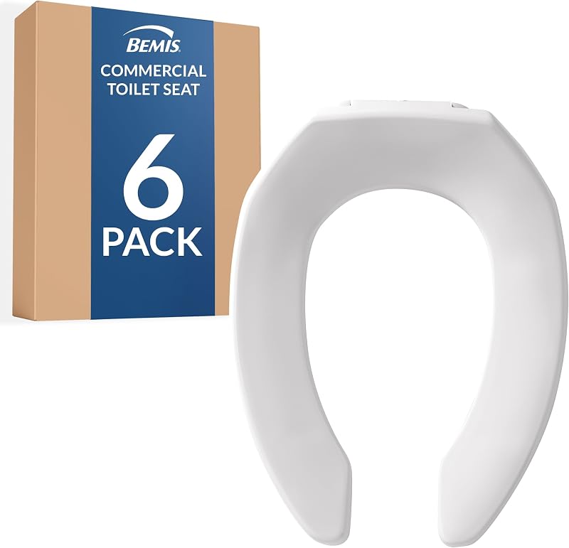 6 Asientos Inodoro Plástico Industrial Sin Tapa Blanco