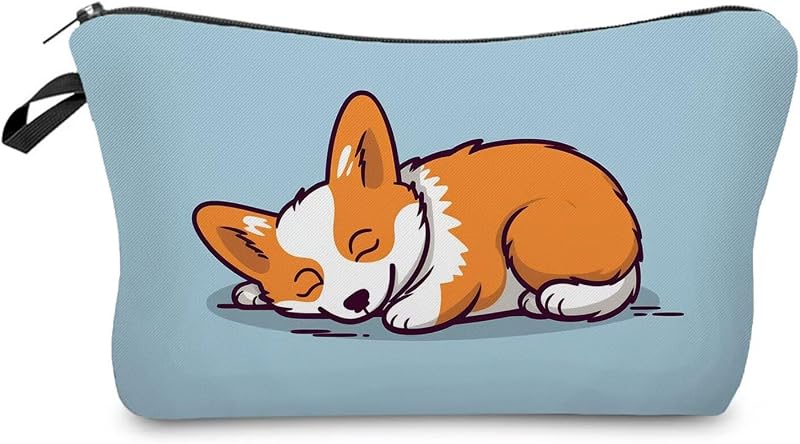 Bolsa maquillaje corgi con cremallera regalo perros