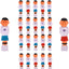 Set 22 Futbolines Azules Rojos Pies Redondos