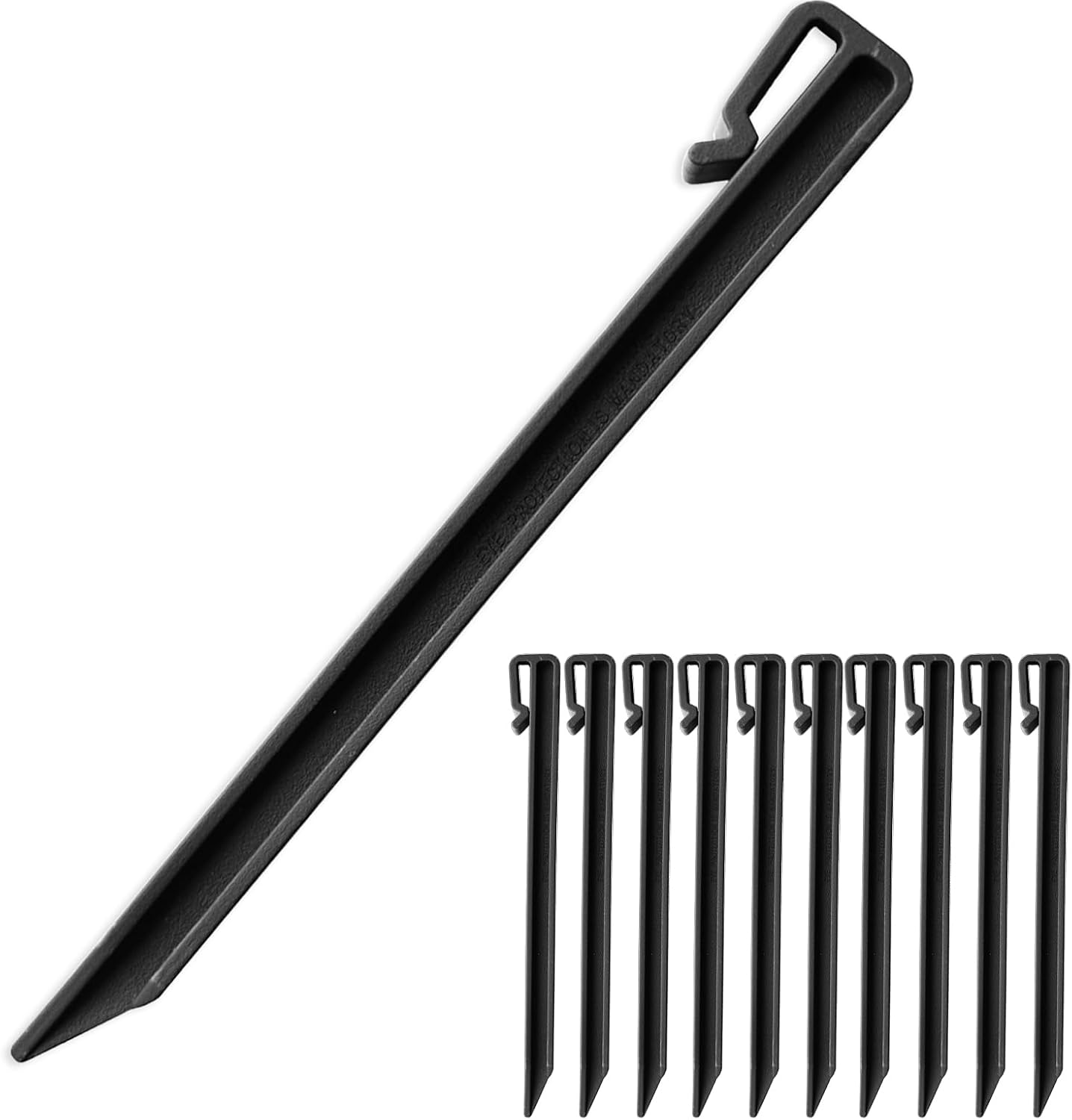 50 Clavos Plástico 10pulg Negro Puntas Anclaje