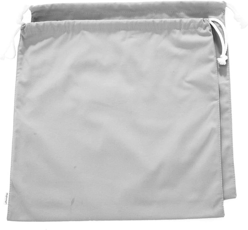 Bolsa lavandería viaje 100% algodón 2 Uds Gris claro