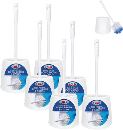 Set cepillo inodoro 6 pzas cerdas duraderas con soporte