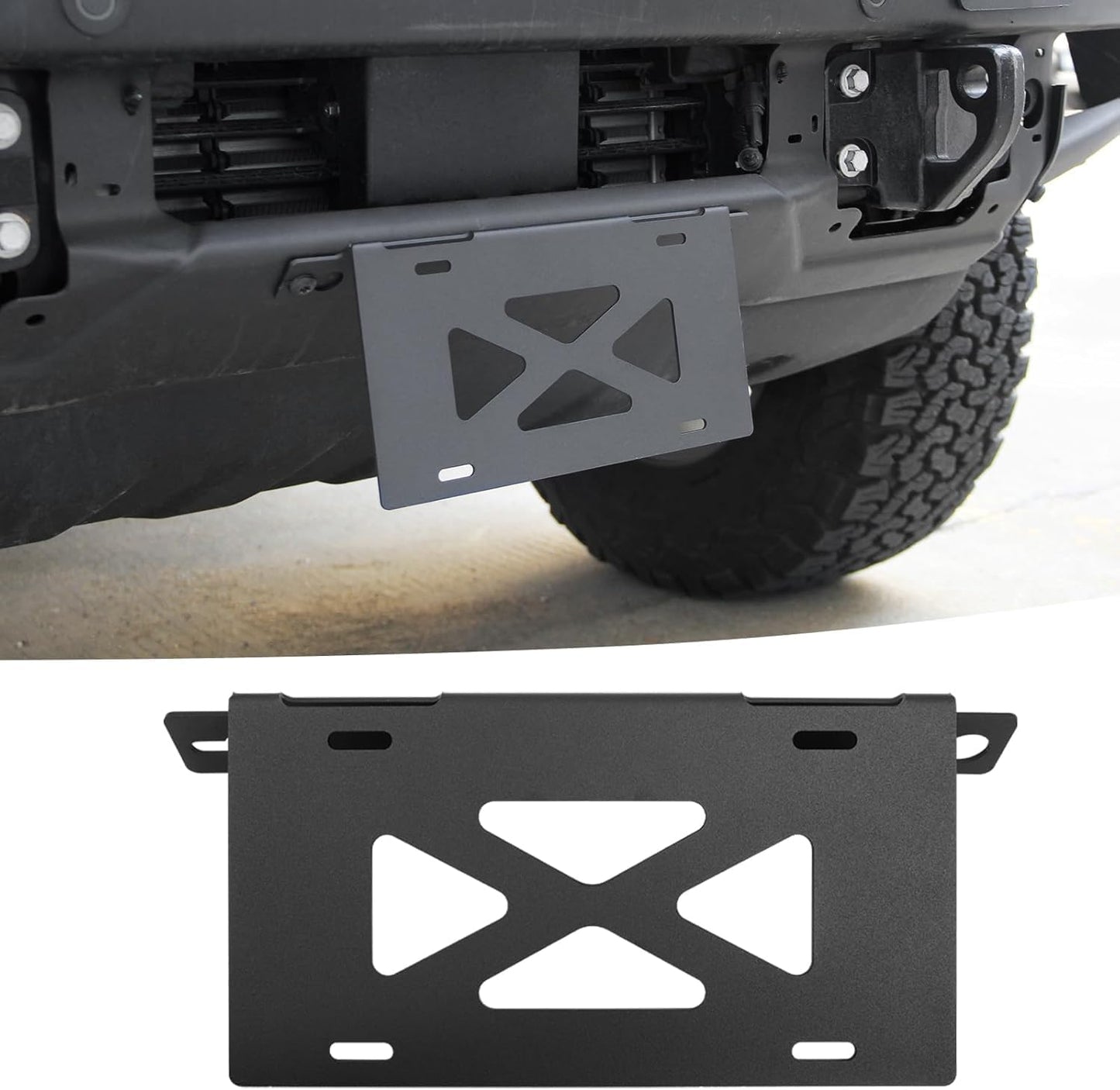 Soporte placa matrícula Ford Bronco 21-25 sin perforar acero