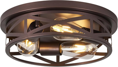 Luminaria techo 3 luces 13pulg marrón pasillo cocina