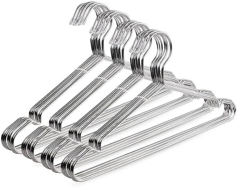 40 Pzas Perchas Acero Inox 16.5pulg para Abrigos