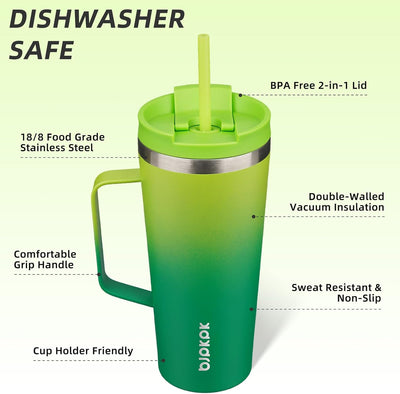 Vaso térmico acero inox con asa 650ml para café viaje