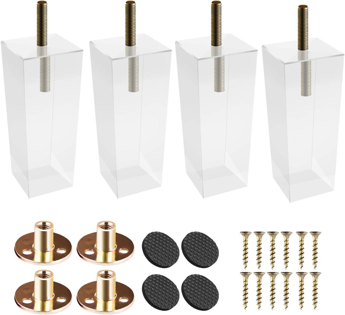 Patas acrílicas 6pulg para muebles con pernos M8