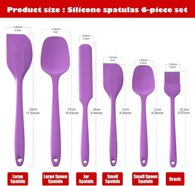 6 Pzas Espátulas Silicón Grado Alimenticio Núcleo Acero Inox