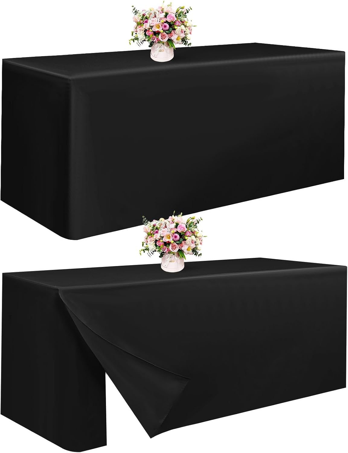 Fundas mesa ajustables negras 6ft pack 2 plegables fiestas