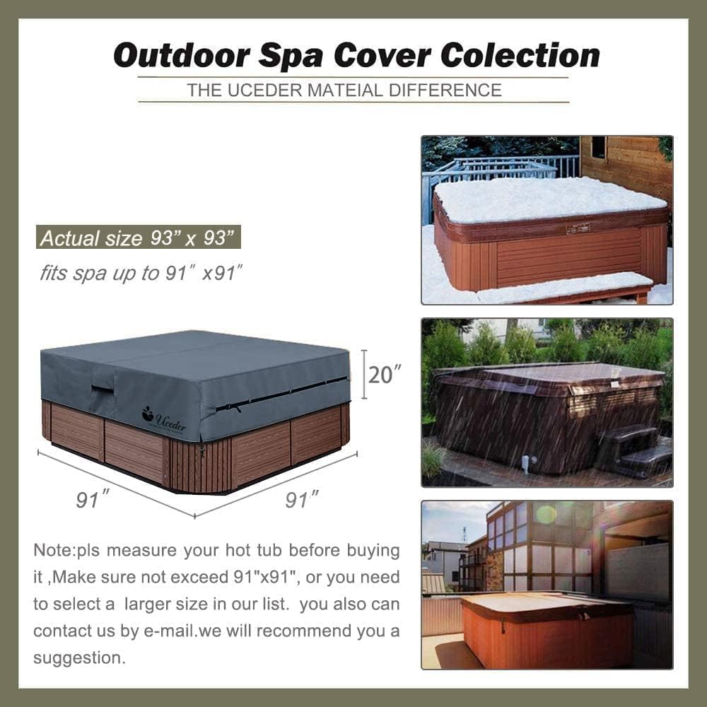 Cubierta impermeable para spa al aire libre 93x93x20"