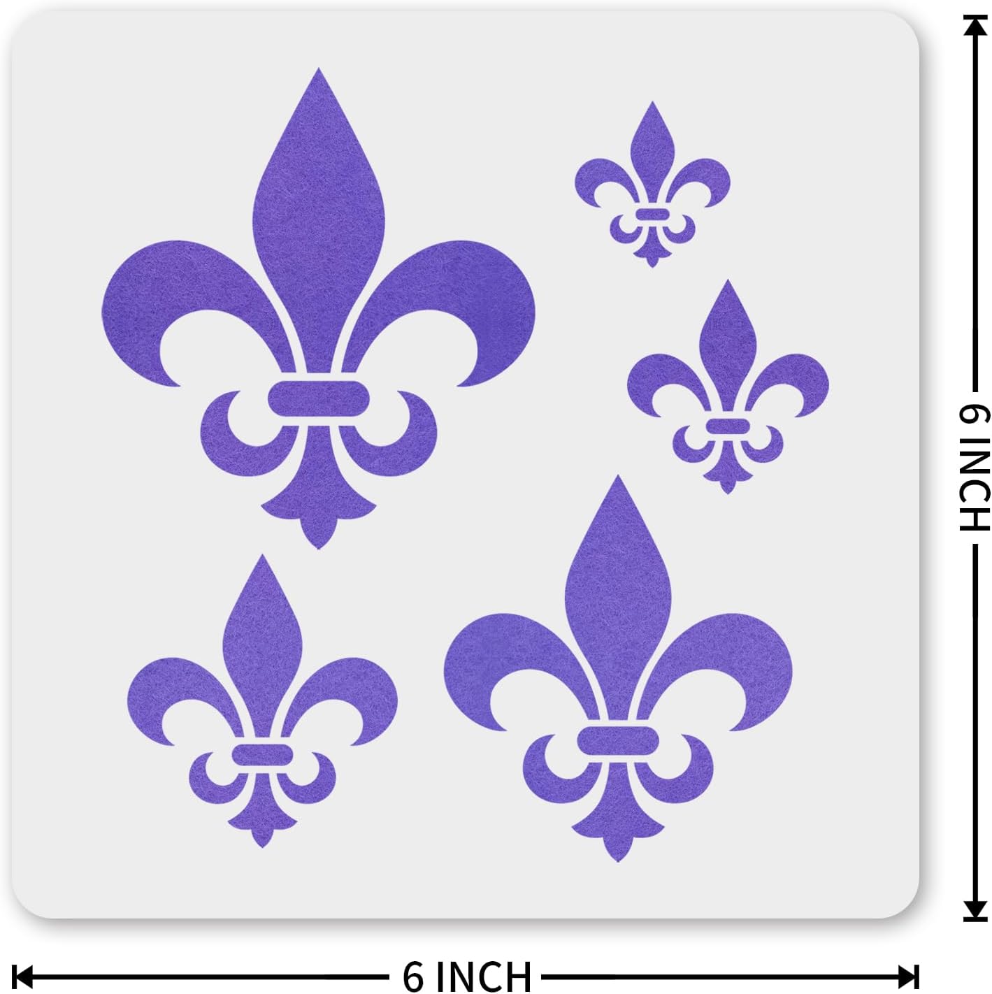 Plantilla flor de lis 6" reutiliz.