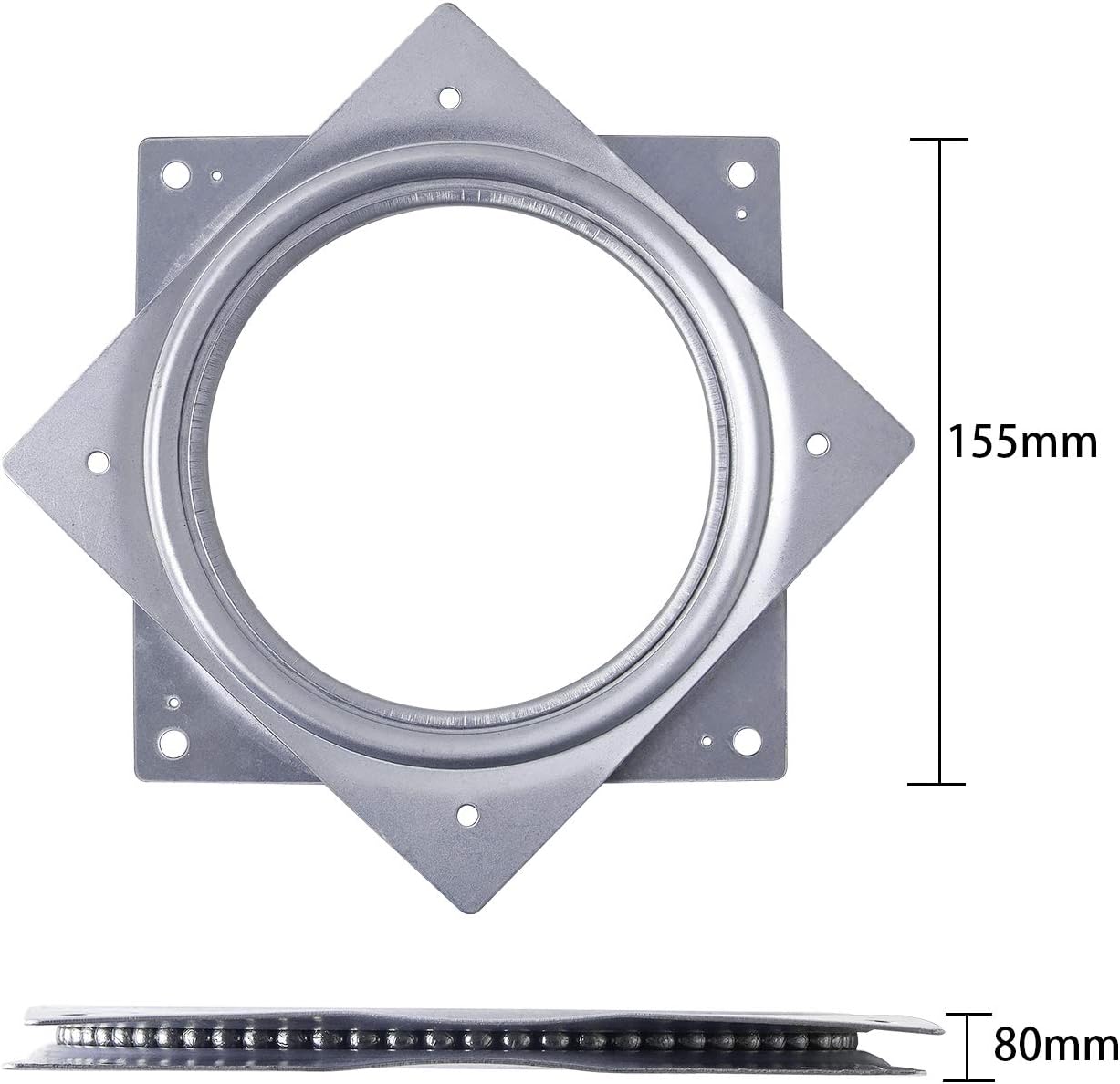 Set 2 platos giratorios 6" acero 500lb cocina manualidades
