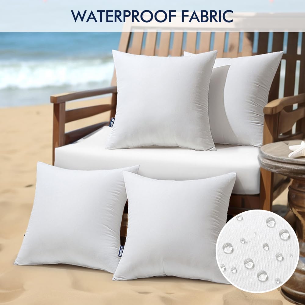 4 Insertos Almohada 24x24" Exteriores Resistentes Agua