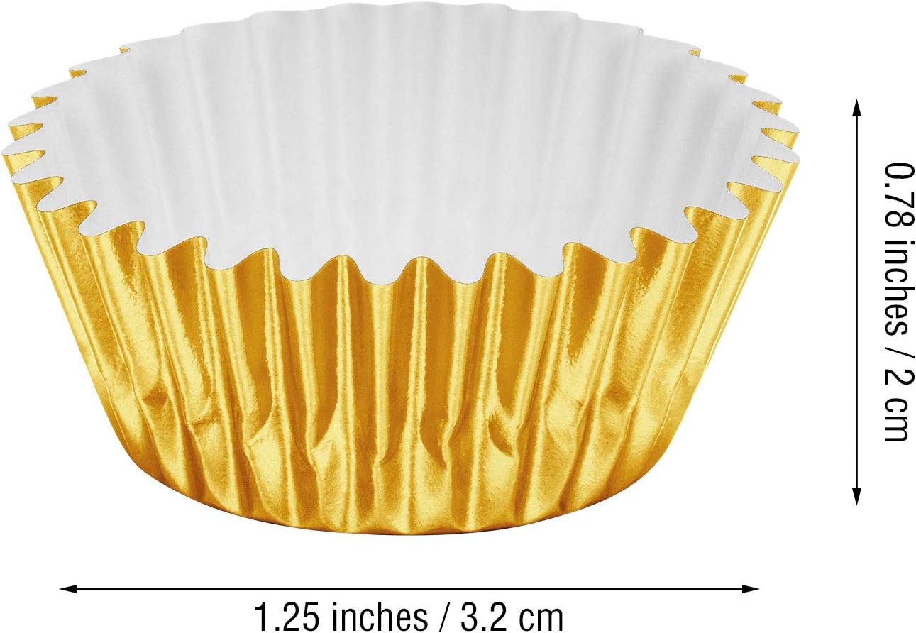 400 Pzas Forros Cupcakes Aluminio Dorado