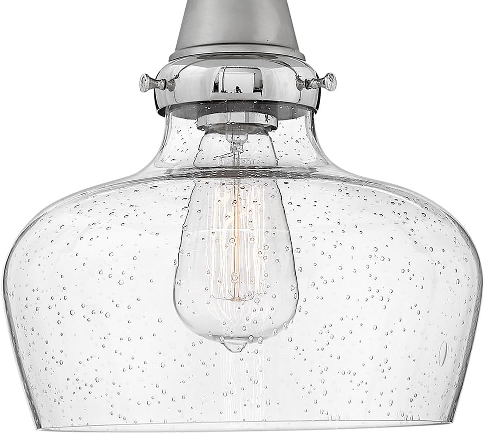 Lámpara de techo 11.5pulg níquel inglés con cristal