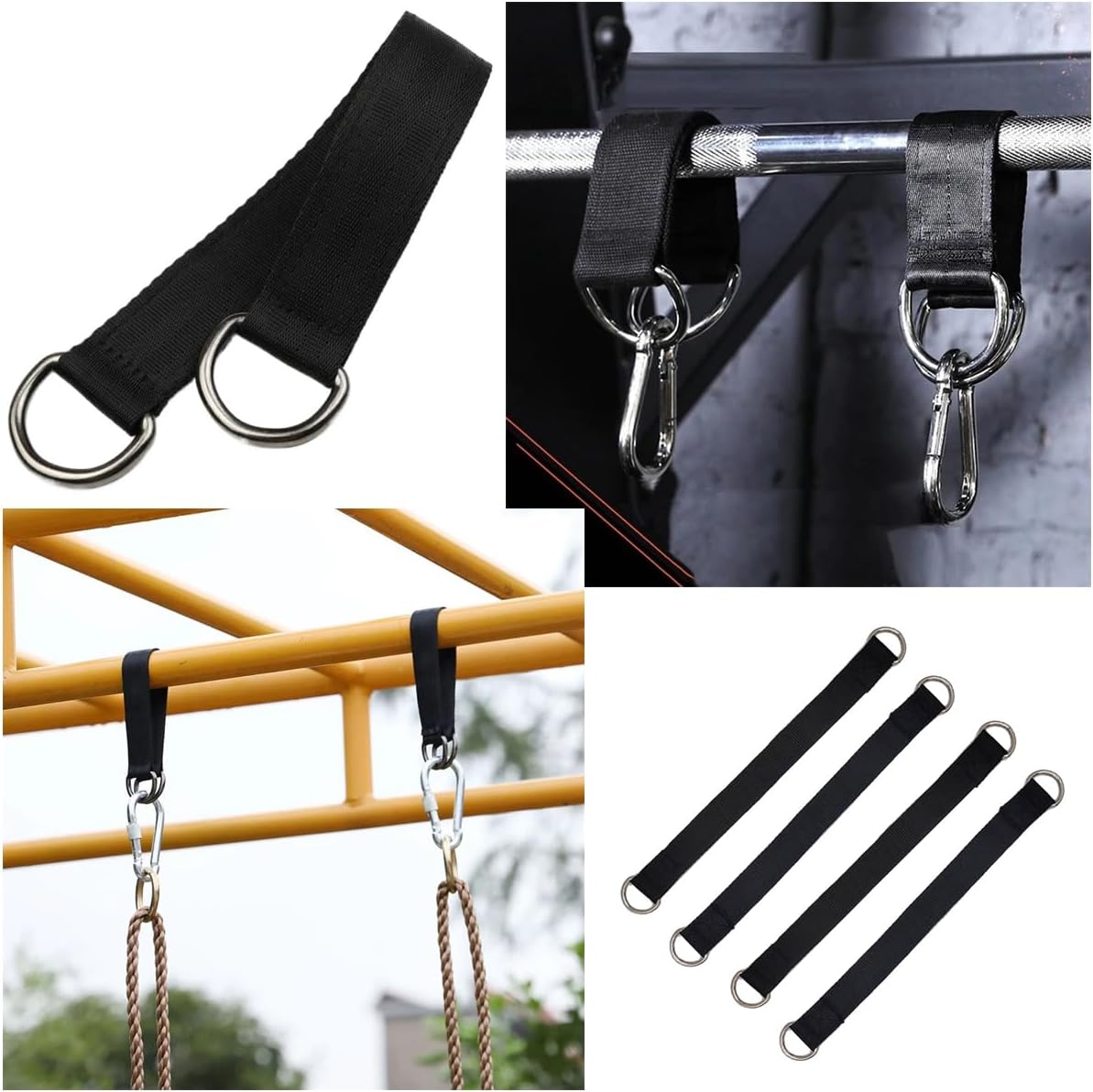 Kit 2 correas para columpio 50cm 400lb con gancho seguridad