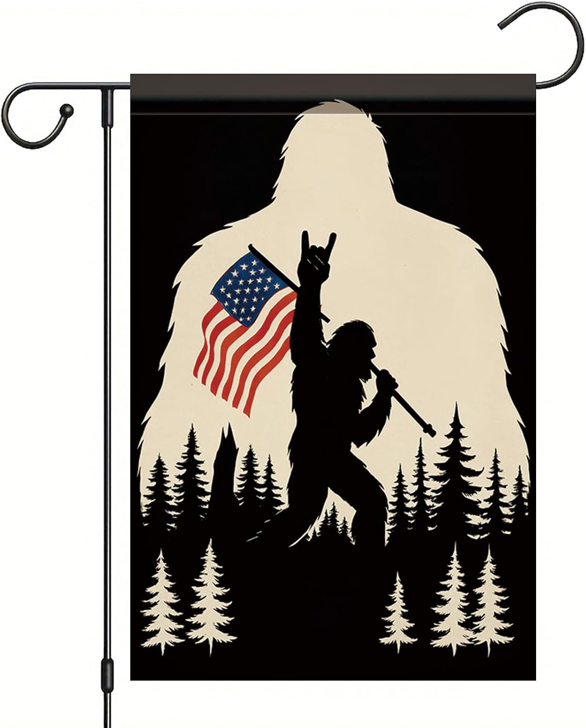 Bandera patriótica Sasquatch 12x18" doble cara exterior