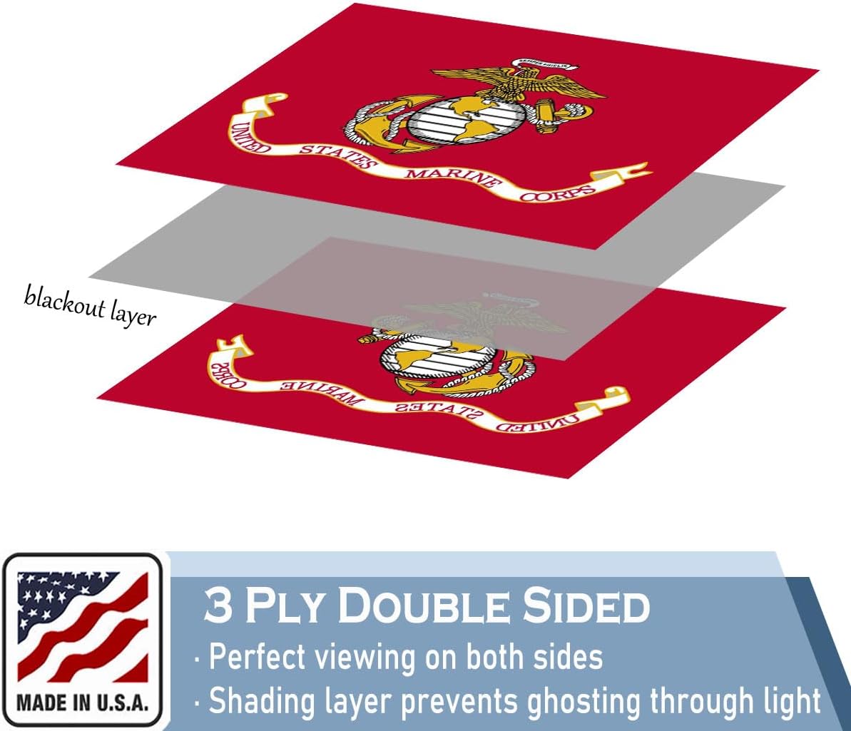 Banderas USMC 3x5ft para exteriores doble cara nailon