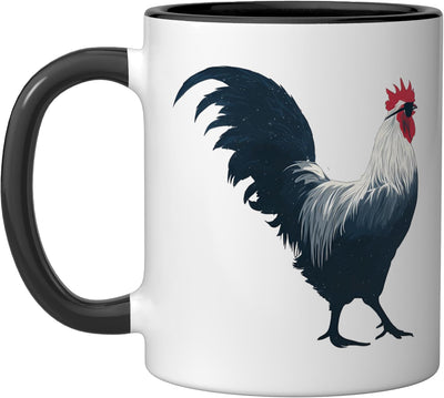 Taza de cerámica pollo gallo con gafas de sol motivo cool negro/blanco