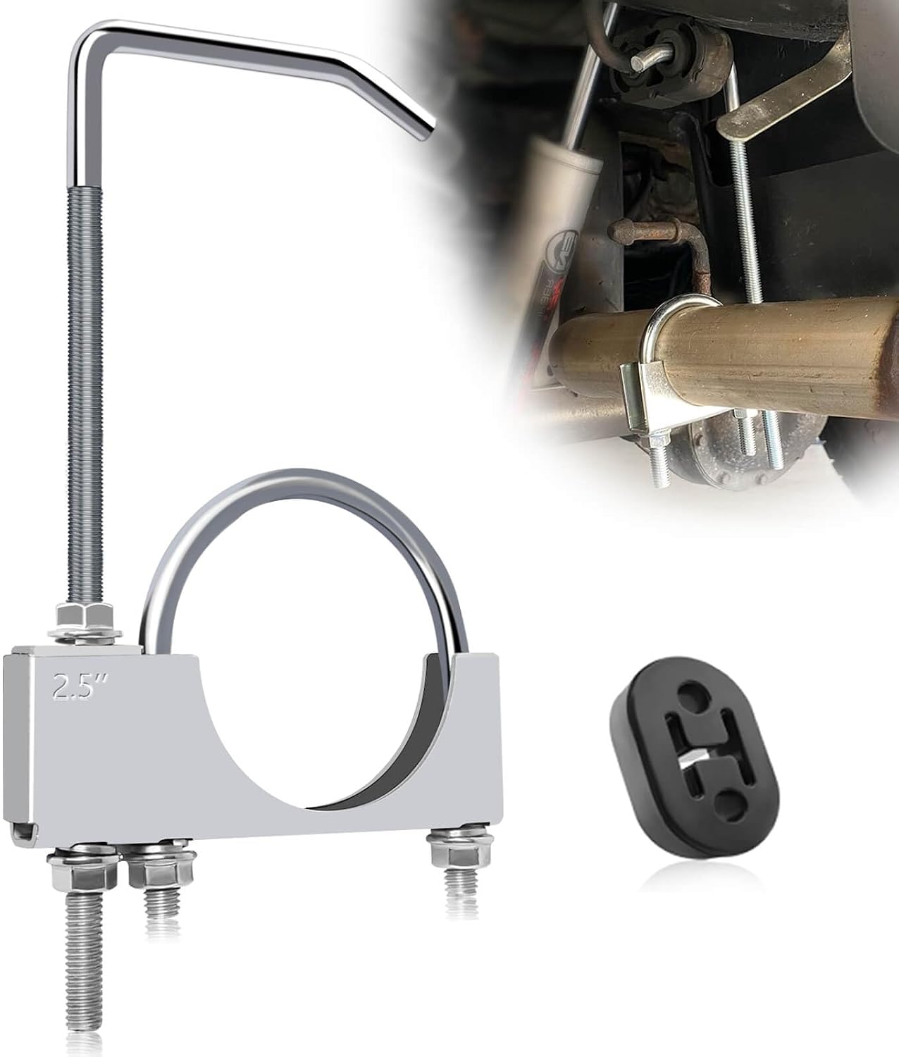 Abrazadera escape universal 2.5" con silenciador