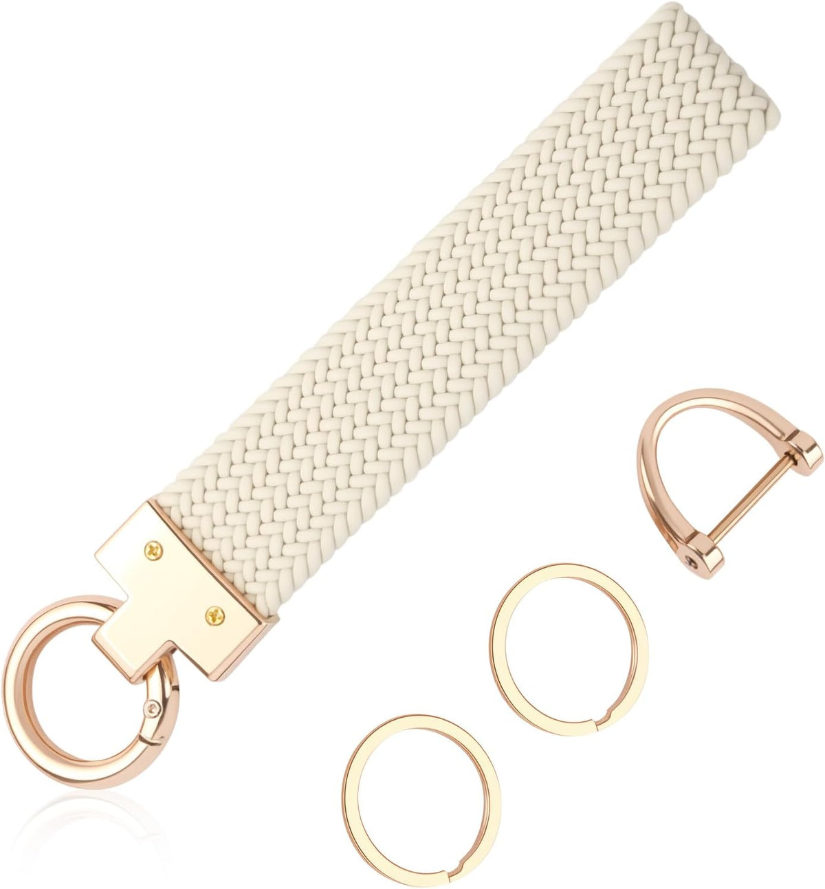 Cadena llave coche con anillo D estilizada