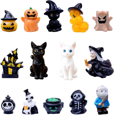 Figuras Halloween gato fantasma resina decoración jardín