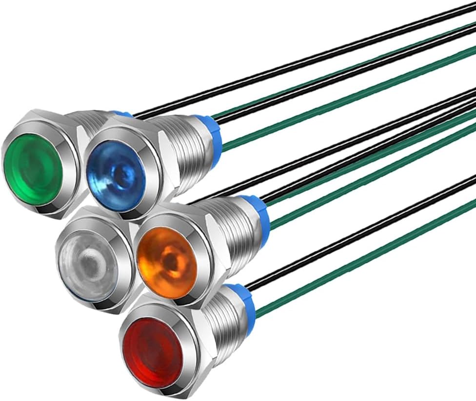 Lámpara señal LED 3V-9VDC 5 pzas colores variados